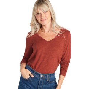 Old Navy burnt orange long sleeve Luxe tunic shirt size M NWT